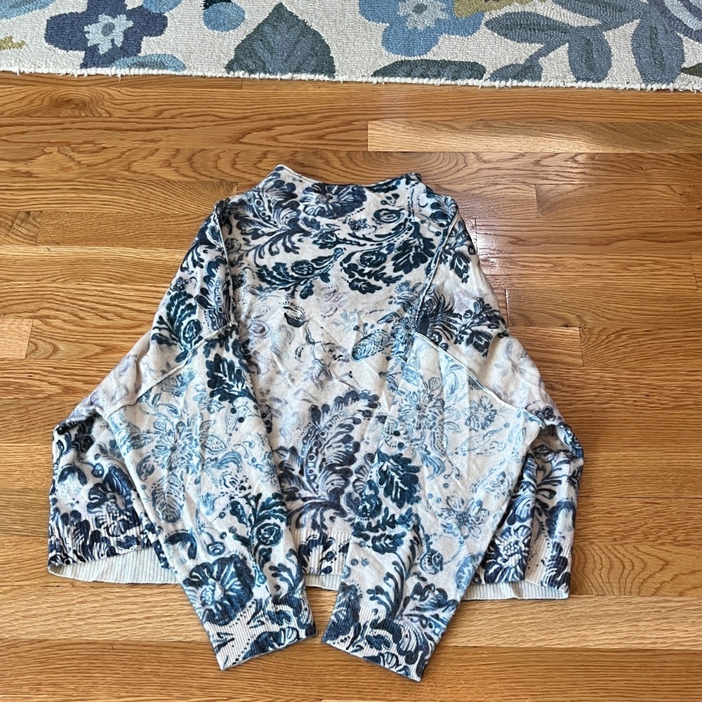 Anthropologie Pilcro Alani Cashmere Mock-Neck Sweater Indigo 1X NWOT - Picture 15 of 15